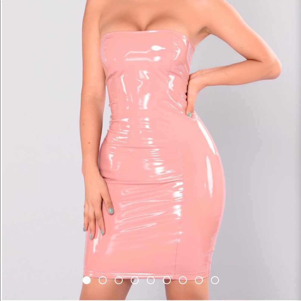 #Fashionnova Latex Dress Raspberry Size Small